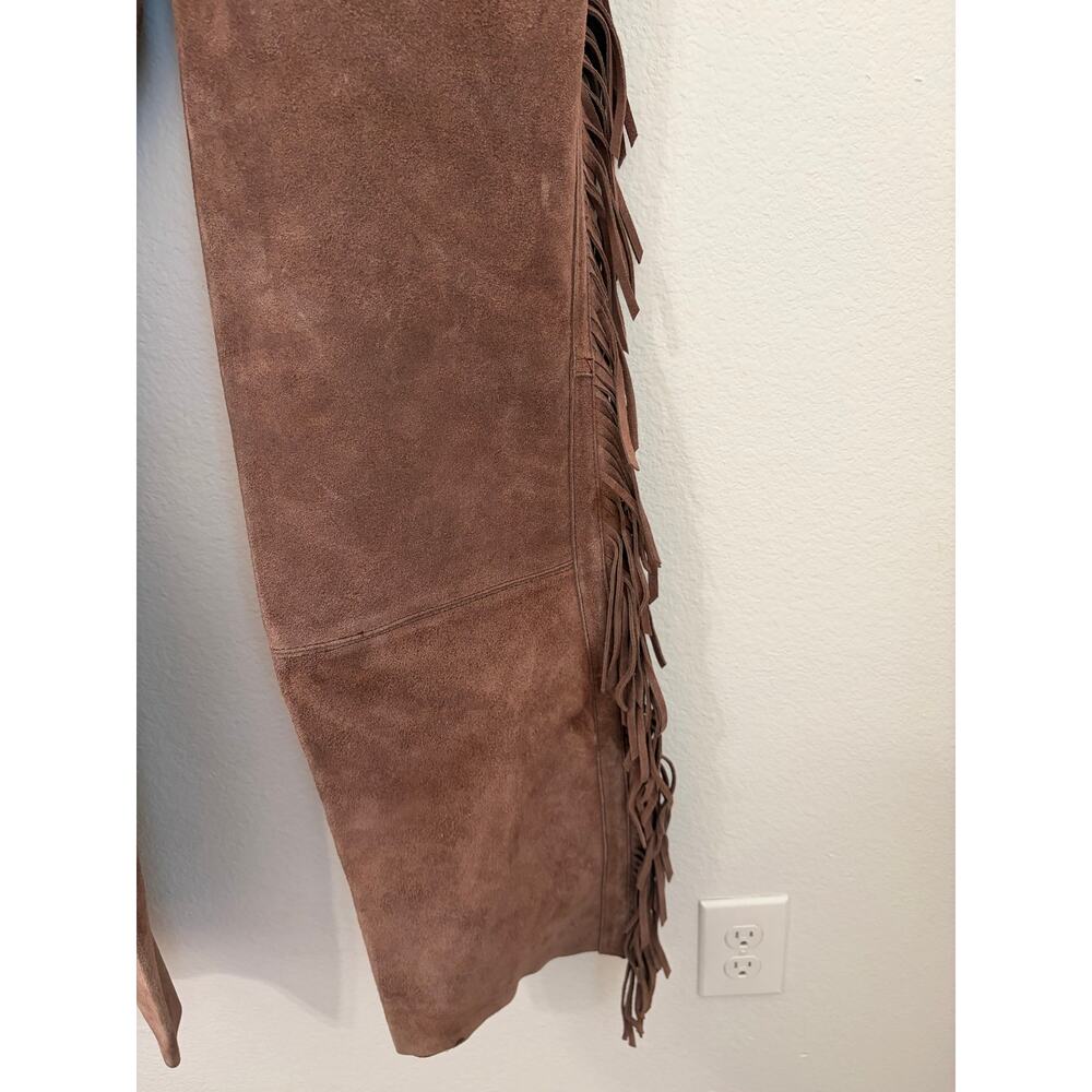 Vintage Leather Chaps Western Express Size Large Rodeo Horseback Riding Trousers - Picture 9 of 10